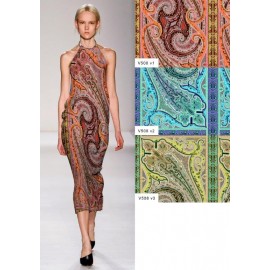 Креп коприна Etro розово-оранж